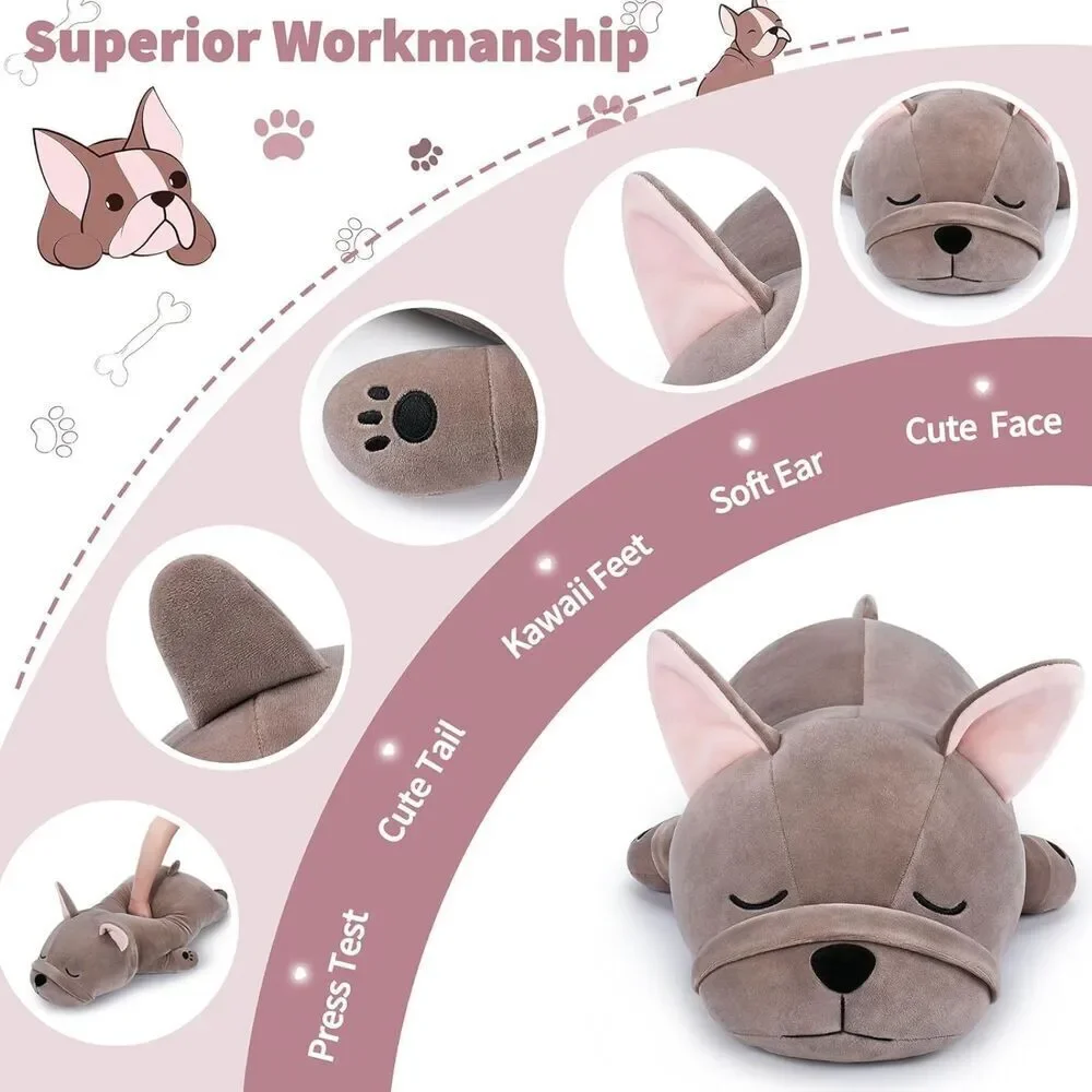 19'' Auspicious Beginning Giant Sleeping French Bulldog Dog Plush Stuffed Animal
